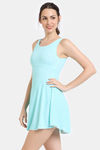 Zelocity Elastane Blended Slip-On Swimdress with Removable Pads - Aruba Blue — thumbnail 2